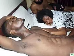 best african group sex features monster big black cock pounding pregnant mummy doggystyle with natural tits 😩