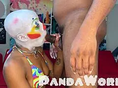 Watch Cleo Panda deepthroat BBC in savage anal!