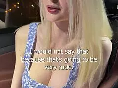 Fucked busty sexy blonde in a car and CAME on her FACE