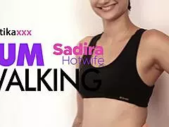 i watch sadira hotwife cumwalking after a facial