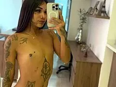 Teasing Transsexual Cock In Crossdressing Action