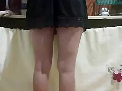 hired maid ass worshiping in kitchen