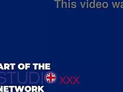 British blonde 18-year-old in cosplay gets railed and creampied on sofa.