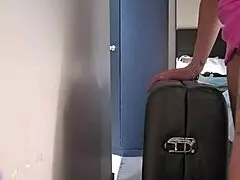 Emy Angel gently touches and rubs her body with passion