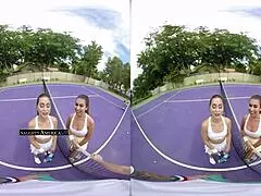 VR threesome with Riley Reid and Melissa Moore.