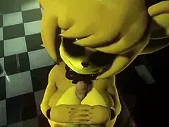 Golden Fredina and the puppet crossed paths in the nightclub for an unexpected late-night dance.