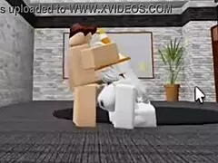 Slutty Roblox bunny girl sneaks into boys locker room and gets fucked hard