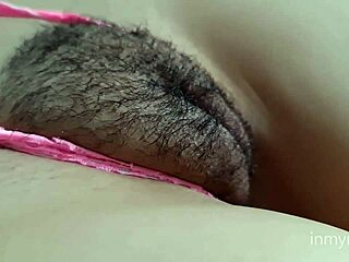 Young Girl's Hairy Pussy Visible Through Tight Leggings