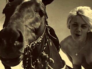 Curious about retro vibes? Vintage women in wild, hairy animal scenes await.