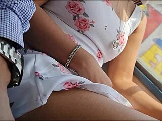 Upskirt Peek at Argentine Schoolgirl in Sexy Dress During Casual Stroll