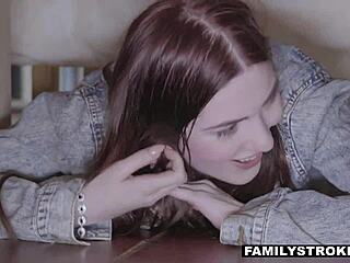 Stepbrother feels intense passion fucking tiny 18+ stepsisters Mia Evans and Missy Luv