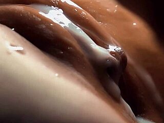 In this close-up narrative, the camera captures the most detailed slow-motion penetrations into her shaved cunt, ending with massive cum splatter everywhere.