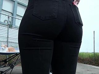 my black tight sexy jeans fetish makes me jerk off in public outdoor spots with my fat curvy ass