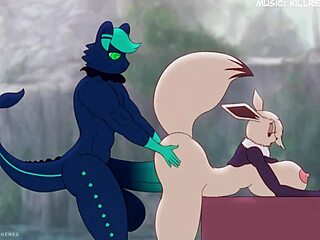 Eevee and Vaporeon getting wild in hentai action