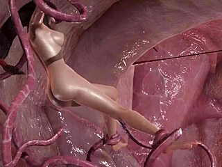 Tifa and Tentacle Monster in Wild Hentai Action Shaking Her Wet Pussy