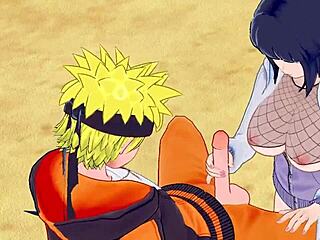 naruto hinata engage in wild blowjob handjob and cumshot hentai