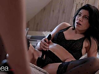 Hey, check Lilly Bella and Lucky Bee in hot lesbian action