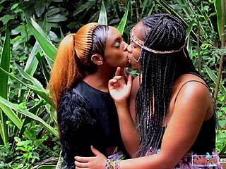 Ebony Party Queens Rock Outdoor Lesbian Makeout at African Music Fest!