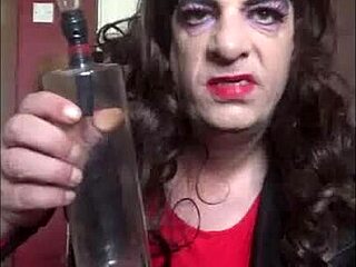 curious about mark wright, the bisexual crossdresser? he’s into homemade fun with stockings, a bottle, and wild piss play.