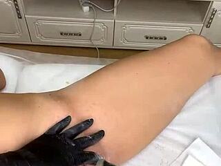 deep bikini waxing for beautiful russian beauty