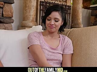 Teen Couple Pretends Step Dad and Daughter with Cadey Mercury in Action