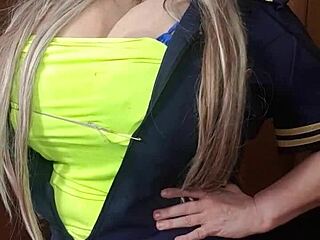 Susi In Stewardess Costume Giving Joi