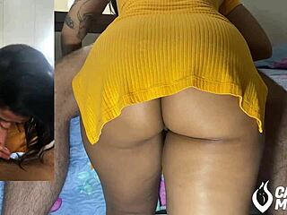 sexy latina babe gives blowjob and begs for cum in mouth close-up