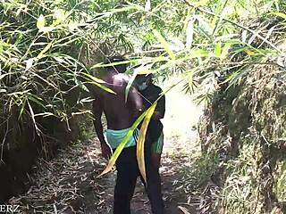 A university student got fucked at the bush track while coming back but she later enjoyed the hot sex somewhere in africa