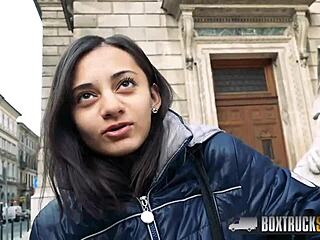 Stunning Shrima Malati takes a cock deep in her throat outdoors