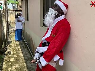 Naive 18yo College Girl In Hijab Gets Hot Fuck From Santa Outside Compound