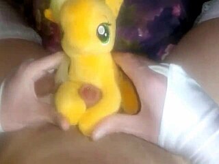 Eronekokun story features MLP plush sexslave Applejack learning handjob