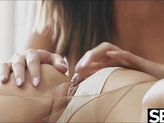 Blonde and brunette lesbian lovers go wild licking each other's boobs and nipples. Mommy can't stop masturbating to their insatiable pussy play.