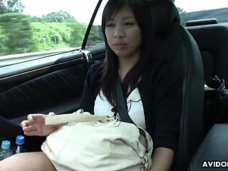 japanese brunette karin asahi suckin dick in car... uncensored, ya know!