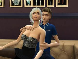 Milf Stepmom Rides Stepson Roughly On Christmas Eve. She Takes Him Doggy Style With Natural Tits Bouncing