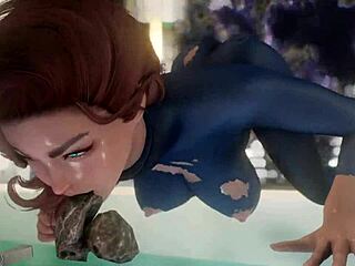 3D alien monster bends over and fucks a space princess hard. Her tits bounce with every thrust