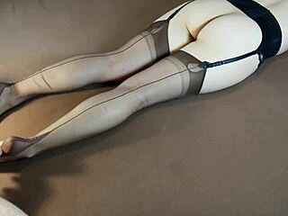 Soles Massage For Horny Milf In Sexy Stockings With Nylon Fetish And Loud Moaning