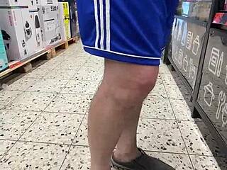 Old Man Flashes Cock In Supermarket Until Cumming