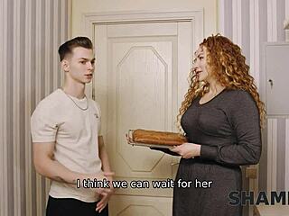 Wow! Shame4k Cake and Sex for MILF with New Neighbor. Redhead Rides Hard in Kitchen with Stockings!