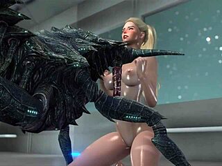 Samus sa páruje s monštrom v divokom 3D animovanom porne
