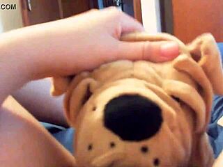  Hé, a mocskos Nicoletta plüssökkel játszik, kész vagy a perverz mókára?