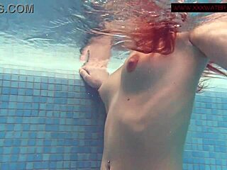 Big Titties And Ass Teen 18+ Swimming Naked In Outdoor Pool With Horny Russian Petite Brunette Vibes