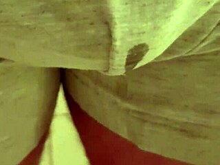 Naughty guy intensely pisses in panties and cums hard