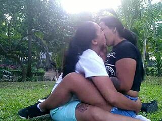 colombian latinas playing outdoors in homemade video