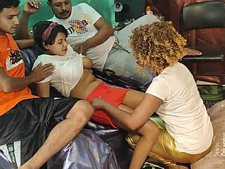 Horny milfs in a wild foursome get fucked doggystyle and take facial cumshots in this hentai scene