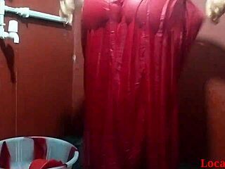 Wife enjoys steamy bathroom sex with husband