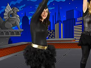 alyssa from bounce patrol shows off her natural tits while clothed