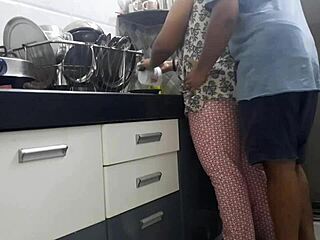 Horny Indian Maid Bent Over and Fucked Doggy Style in the Kitchen