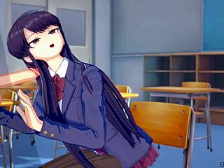 Komi has intense sex in the college classroom with creampie and blowjob. Anime hentai action explodes.