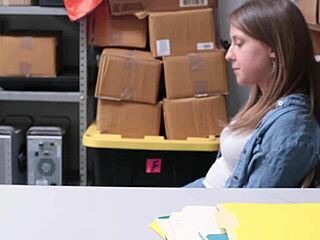 curvy brooke bliss got nabbed shoplifting and grilled hard in the back