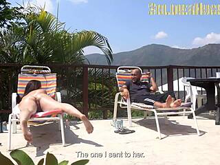 my wife's best friend fulfills fantasy with outdoor sex and squirting